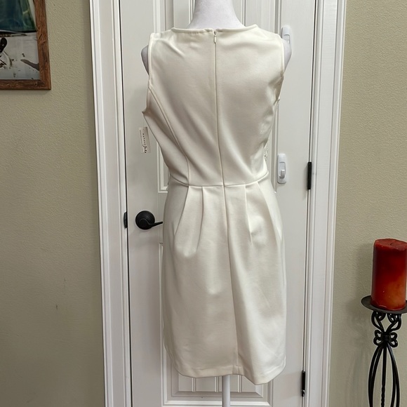 Maison Jules cream flower overlay dress.  M - Picture 3 of 9